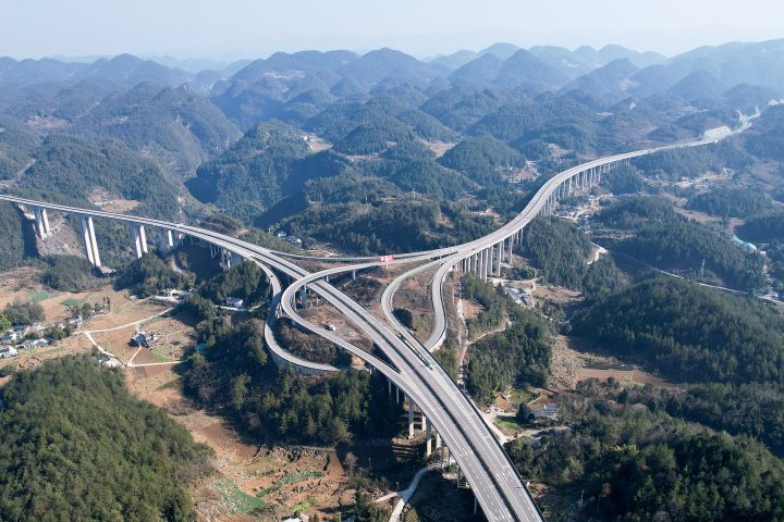 An aerial view of highways in Hubei Province, China, January 11, 2026.